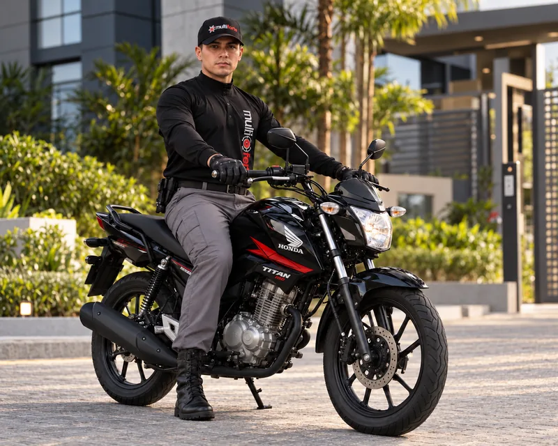 Monitor de Postura da Multiforte montado em uma motocicleta